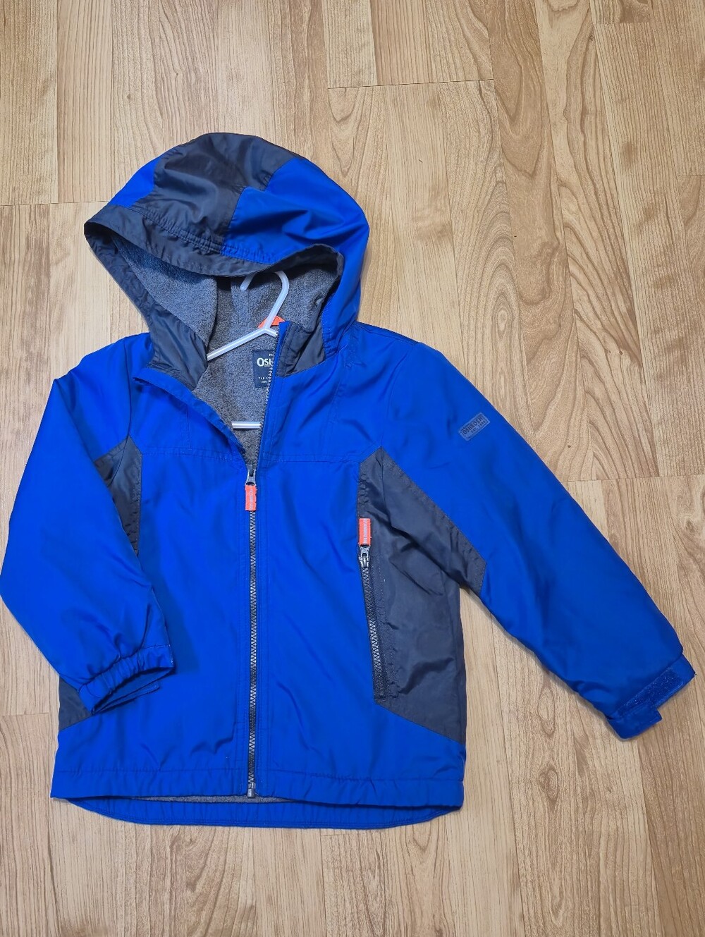 OshKosh B'gosh Royal Blue and Gray Hooded Rain Jacket